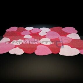 Alfombra rosa para habitación infantil con flores modelo 3d