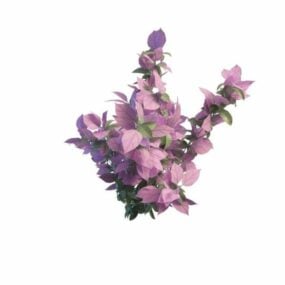 Modello 3d del cespuglio di foglie rosa da giardino