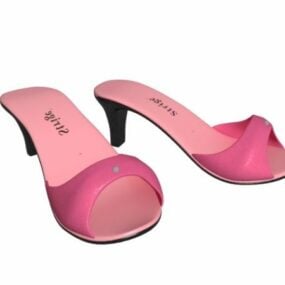 Růžové boty Mule pro ženy 3D model