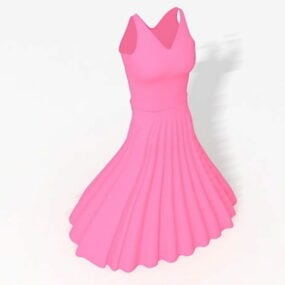 Růžové plesové šaty módní 3D model