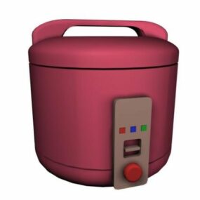 Máquina de arroz de cozinha rosa modelo 3d