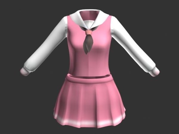 ピンクの制服ファッション