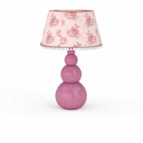 Pink Shade Table Lamp 3d model