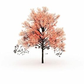 Model 3d Pohon Merah Muda Lansekap