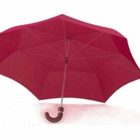 Model 3d Payung Merah Jambu Mudah
