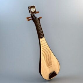 Mô hình 3d nhạc cụ đàn tỳ bà Trung Quốc