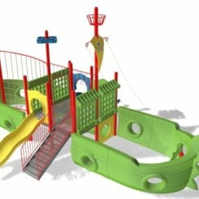 海盗船滑梯公园玩具套装3d模型
