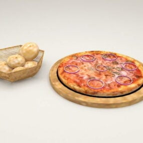 Rood Pizza Breads 3d-malli