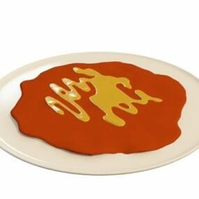 Yemek Pizza Tabağı 3D model