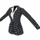 Plaid Suit Jacket Women Clothing
