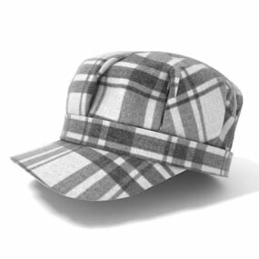 Plaid Trucker Fashion Hat 3d model
