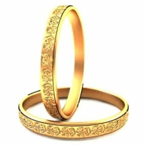 Jewelry Plain Gold Bangles 3d model