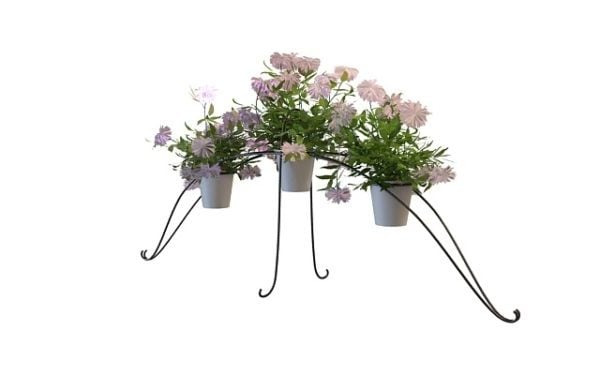 Flower Plant Stand With Pots