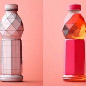 زجاجة مشروبات بلاستيكية نموذج ثلاثي الأبعاد