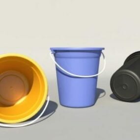 Bathroom Plastic Buckets 3d model
