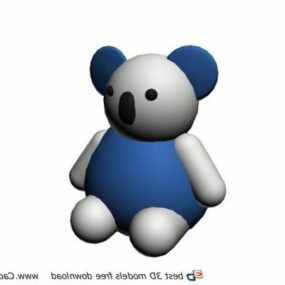 Plastic Animal Cartoon Bear Toy 3d model