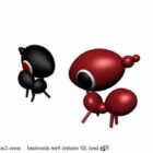 Plastic Cartoon Ants Animal Toy