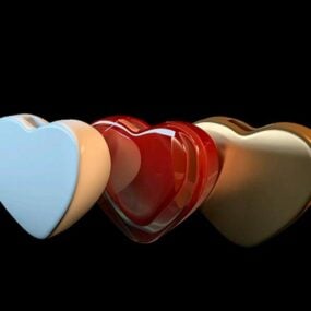 3D model vázy ve tvaru srdce