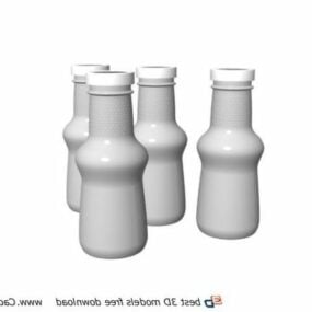 Vaso bianco, bottiglia nera, set da bagno modello 3d