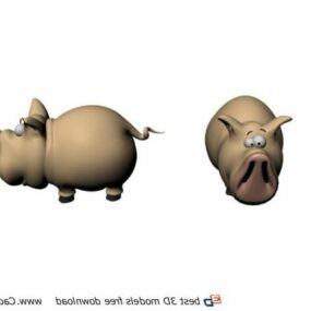 Plastic Toy Animals Pig 3d-modell