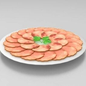 3D-модель В'ялене м'ясо на тарілці