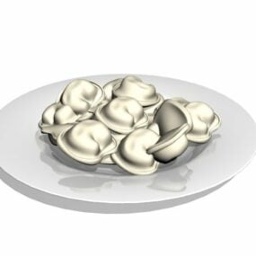 Dumplings On Plate 3d model