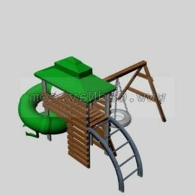 Taman Bermain Dengan Struktur Slide model 3d