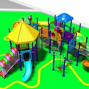 Modello 3d del parco divertimenti del parco giochi