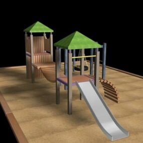 3д модель игровой конструкции на заднем дворе парка
