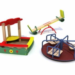 Playground Seesaw Sandpit 3d model