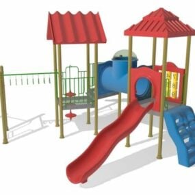 Playground Wonkey Bars Slides Modelo 3D