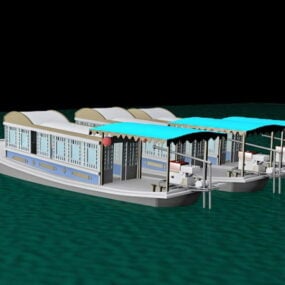 نموذج قارب الصيد الصيني ثلاثي الأبعاد