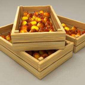 الغذاء البرقوق ورقة السلطعون التفاح نموذج 3D