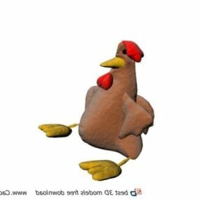 Plysj utstoppet kyllingleketøy 3d-modell