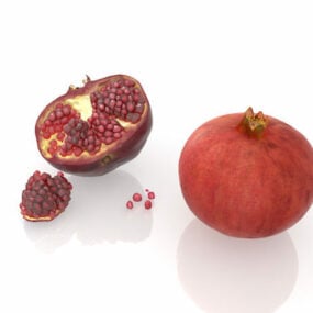 Přírodní granátové jablko ovoce 3D model