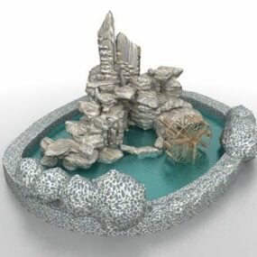 Staw Dekoracyjny ogród skalny Model 3D