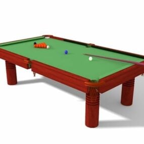 Sport Pool Table With Equipment 3d model