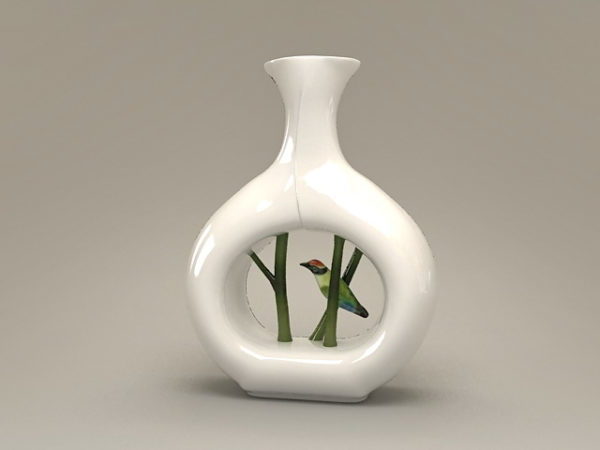 Porcelain Bird Vase Home Decoration