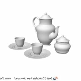 瓷茶壶糖壶3d模型