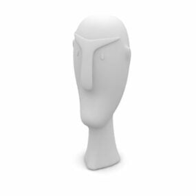 Model 3d Patung Kepala Wajah Porselen
