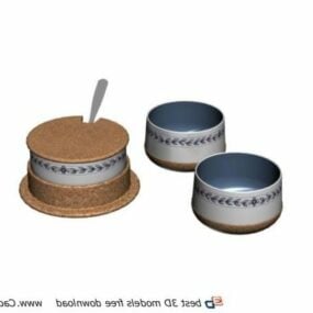 Kjøkken Keramisk Sugar Pot 3d modell