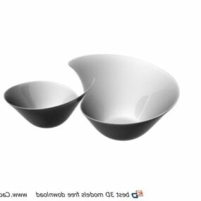 Abstract Shape Porcelain Salad Bowls 3d model