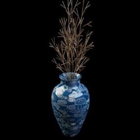Decoração de palitos de vaso de porcelana modelo 3D