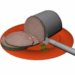 لحم الخنزير قطع عشاء الغذاء نموذج 3D