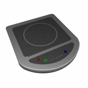 Tragbares Induktionskochfeld für die Küche, 3D-Modell