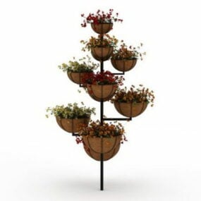 Modelo 3d de arranjo de flores em vasos