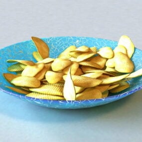 رقائق البطاطس الغذائية نموذج 3D