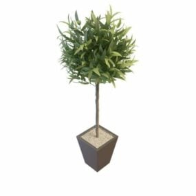 사무실 화분에 심은 인공 나무 식물 3d 모델