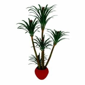 Modello 3d di palma in vaso per interni