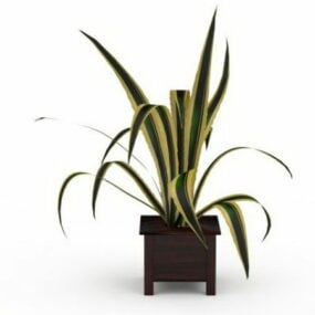 Modello 3d di pianta ragno in vaso per interni